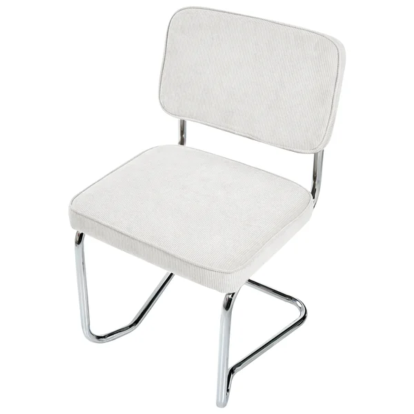 Lot de 2 chaises de salle à manger IRWIN Velours côtelé Blanc cassé