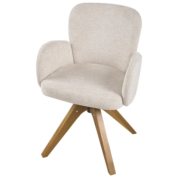 Lot de 2 chaises de salle à manger JEAN Tissu Beige clair