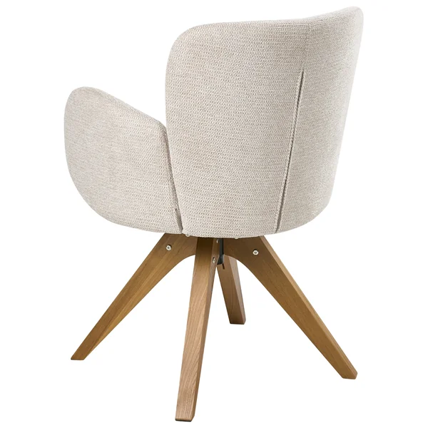 Lot de 2 chaises de salle à manger JEAN Tissu Beige clair