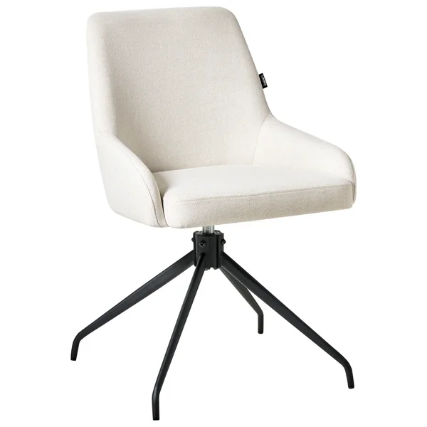 Lot de 2 chaises de salle à manger JENNER Tissu Blanc cassé