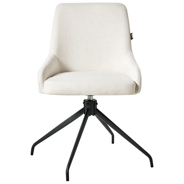 Lot de 2 chaises de salle à manger JENNER Tissu Blanc cassé