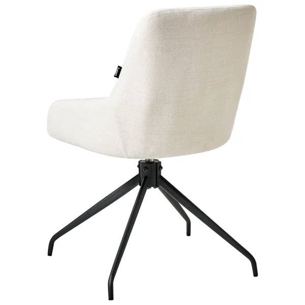 Lot de 2 chaises de salle à manger JENNER Tissu Blanc cassé