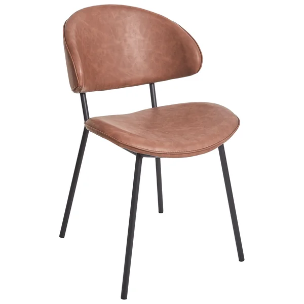 Lot de 2 chaises de salle à manger KIANA Cuir PU Marron