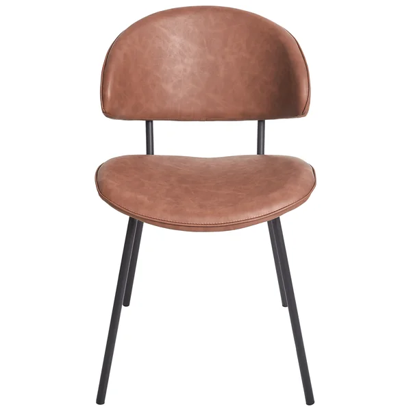 Lot de 2 chaises de salle à manger KIANA Cuir PU Marron