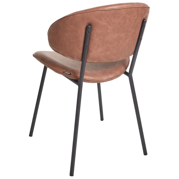 Lot de 2 chaises de salle à manger KIANA Cuir PU Marron