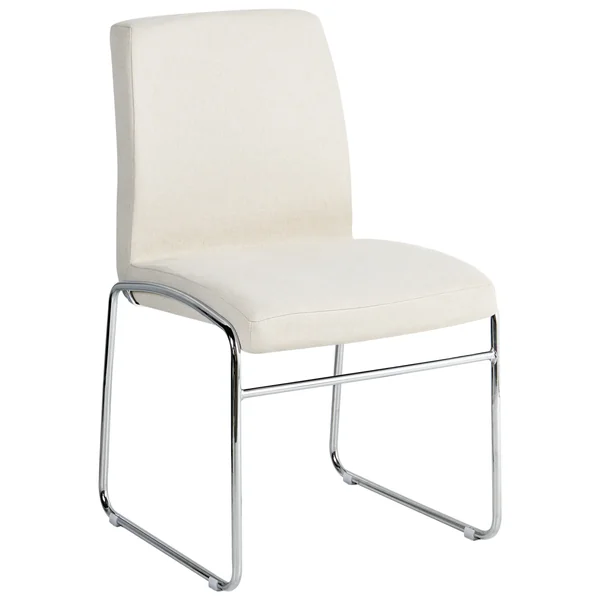 Lot de 2 chaises de salle à manger LECCO Tissu Beige clair