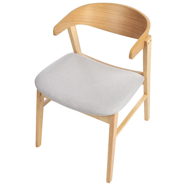 Lot de 2 chaises de salle à manger LILLY Tissu Marron clair/gris