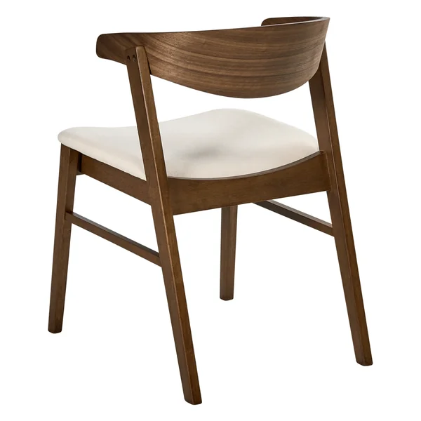 Lot de 2 chaises de salle à manger LILLY Tissu Marron/blanc cassé