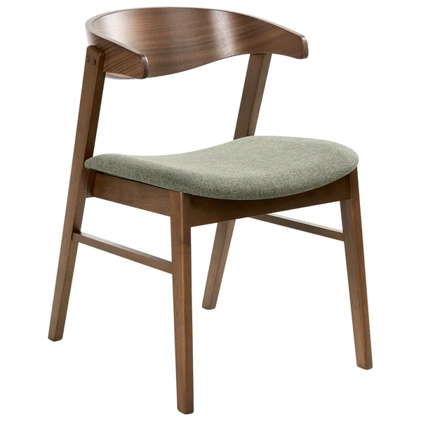 Lot de 2 chaises de salle à manger LILLY Tissu Vert foncé/marron