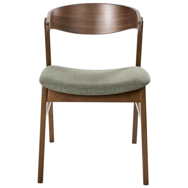 Lot de 2 chaises de salle à manger LILLY Tissu Vert foncé/marron
