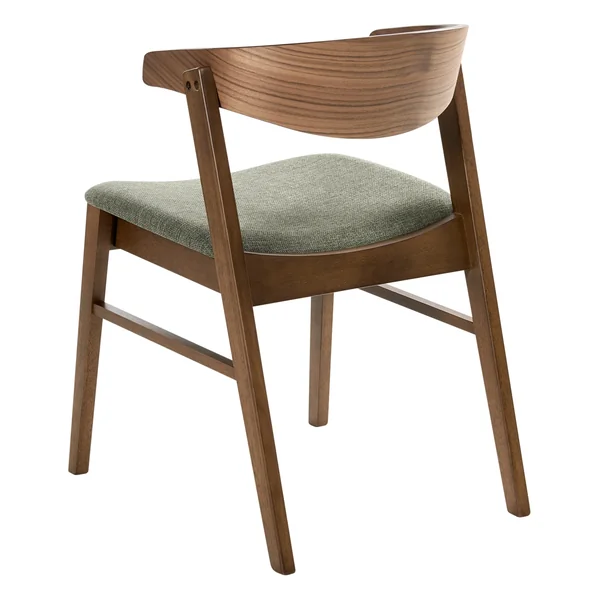 Lot de 2 chaises de salle à manger LILLY Tissu Vert foncé/marron