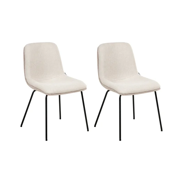 Lot de 2 chaises de salle à manger LORIDA Tissu Beige