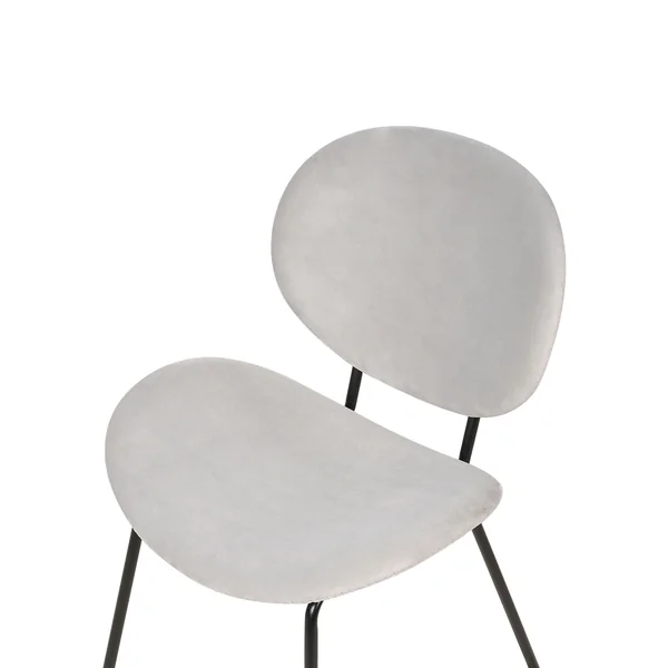 Lot de 2 chaises de salle à manger LUANA Velours Gris clair