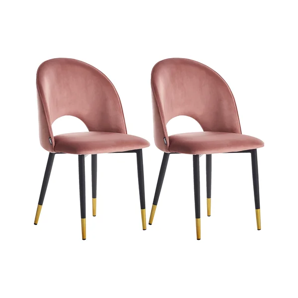 Lot de 2 chaises de salle à manger MAGALIA Velours Rose