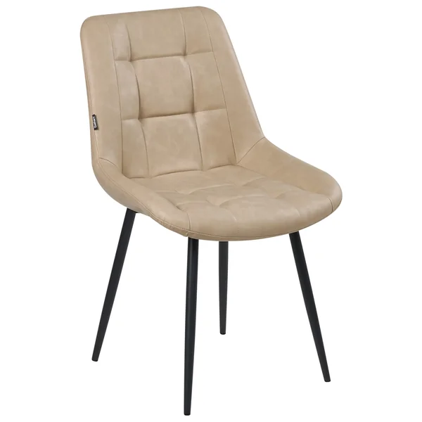 Lot de 2 chaises de salle à manger MELROSE Cuir PU Beige