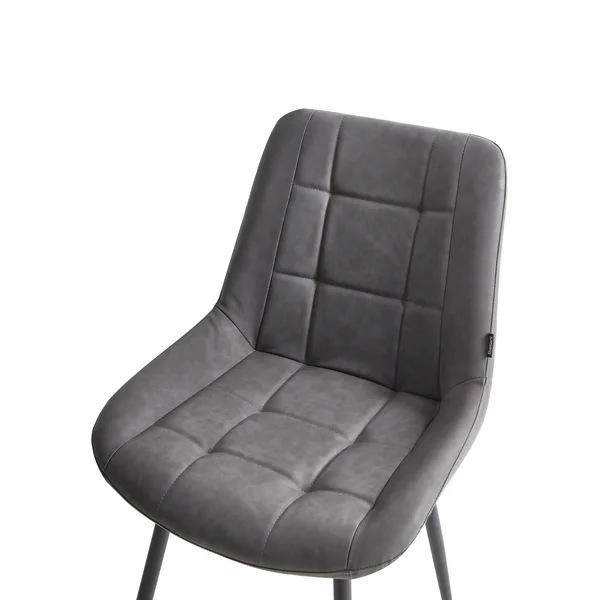 Lot de 2 chaises de salle à manger MELROSE Cuir PU Gris