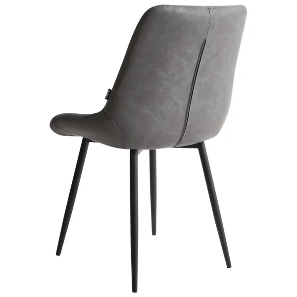 Lot de 2 chaises de salle à manger MELROSE Cuir PU Gris
