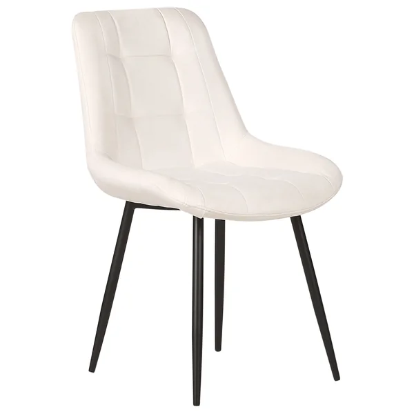 Lot de 2 chaises de salle à manger MELROSE Velours Blanc cassé