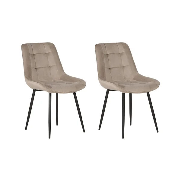 Lot de 2 chaises de salle à manger MELROSE Velours Taupe