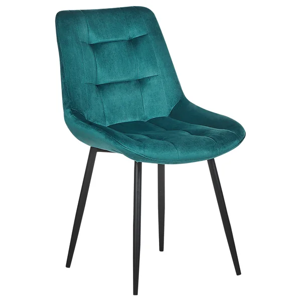 Lot de 2 chaises de salle à manger MELROSE Velours Turquoise