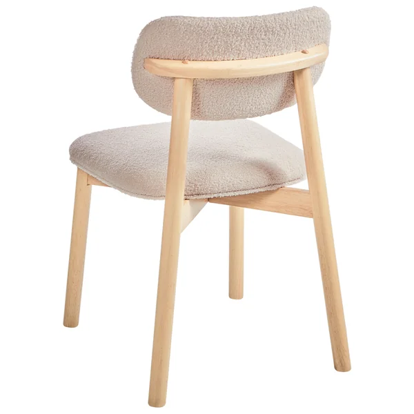 Lot de 2 chaises de salle à manger MILLS Bouclé Marron clair/beige clair