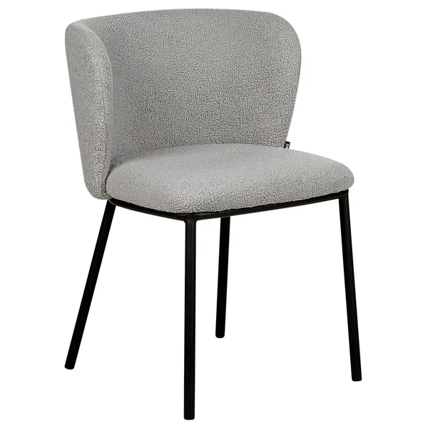 Lot de 2 chaises de salle à manger MINA Bouclé Gris
