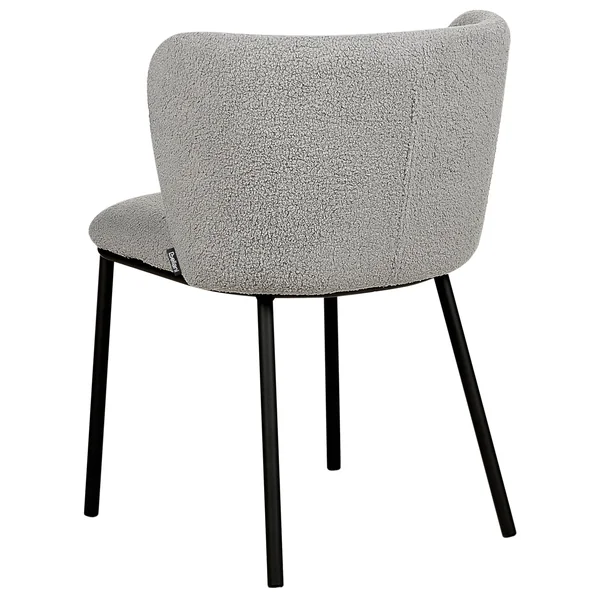Lot de 2 chaises de salle à manger MINA Bouclé Gris