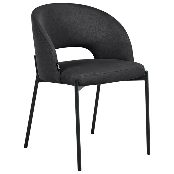 Lot de 2 chaises de salle à manger PENNY Tissu Noir