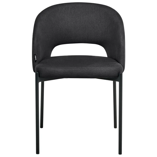 Lot de 2 chaises de salle à manger PENNY Tissu Noir