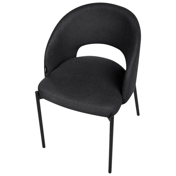 Lot de 2 chaises de salle à manger PENNY Tissu Noir