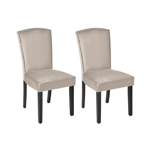 Lot de 2 chaises de salle à manger PISECO Velours Gris