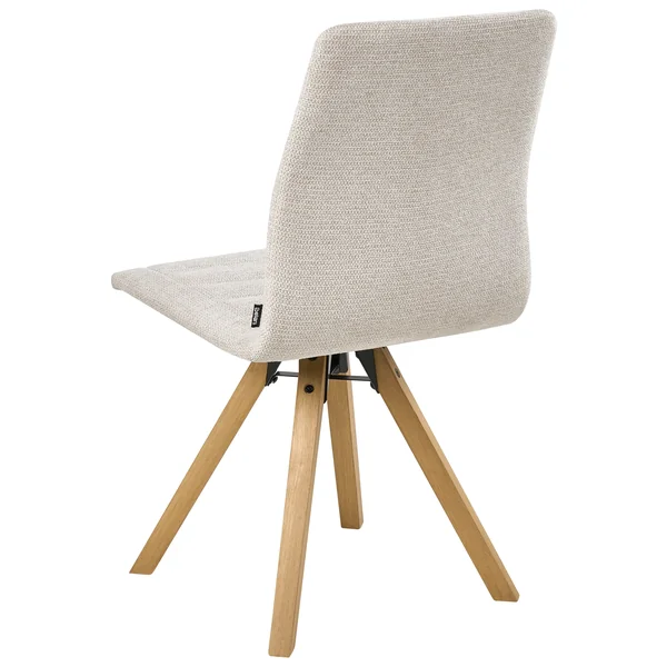Lot de 2 chaises de salle à manger ROX Tissu Beige clair