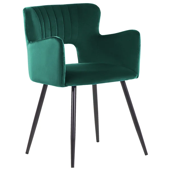 Lot de 2 chaises de salle à manger SANILAC Velours Vert émeraude