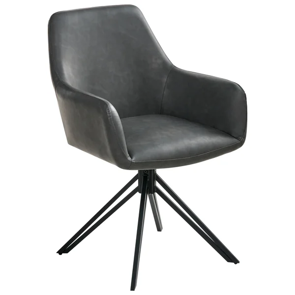 Lot de 2 chaises de salle à manger SANSARC Cuir PU Noir
