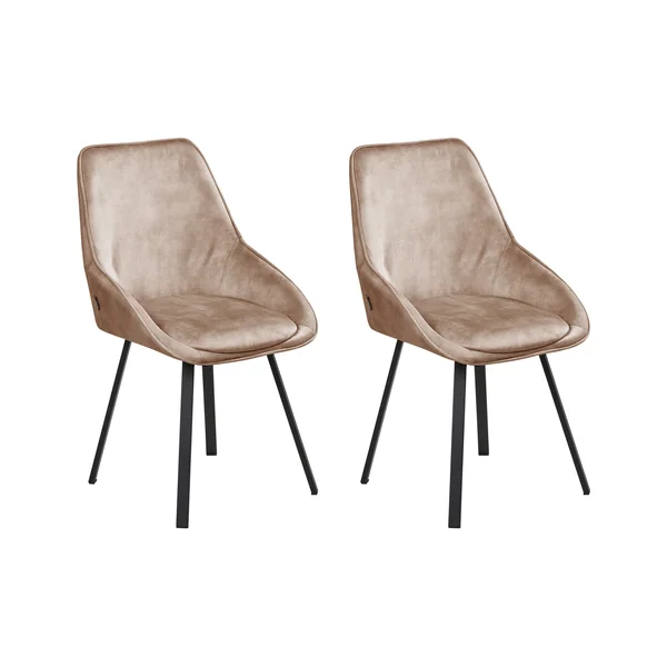 Lot de 2 chaises de salle à manger TERLTON Velours Beige