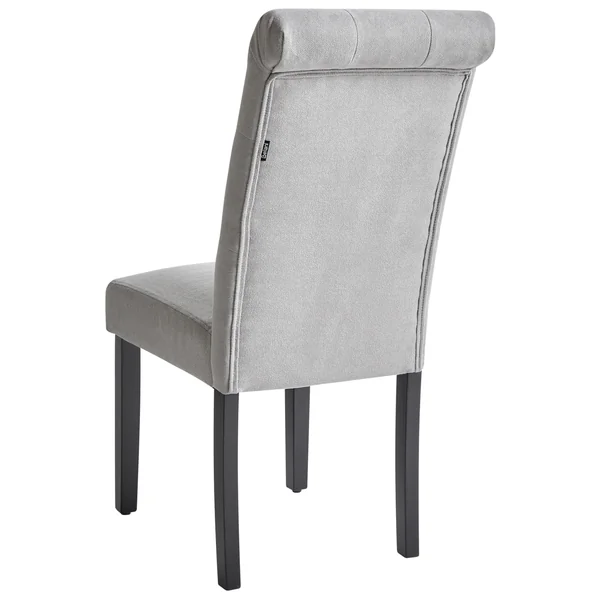 Lot de 2 chaises de salle à manger VELVA Tissu Gris