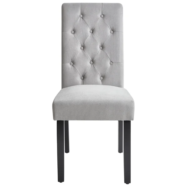 Lot de 2 chaises de salle à manger VELVA Tissu Gris