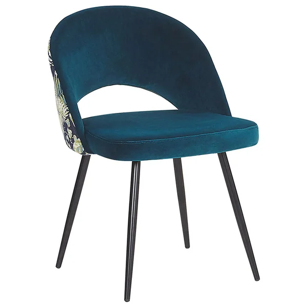 Lot de 2 chaises de salle à manger VIVIAN Velours Bleu azur
