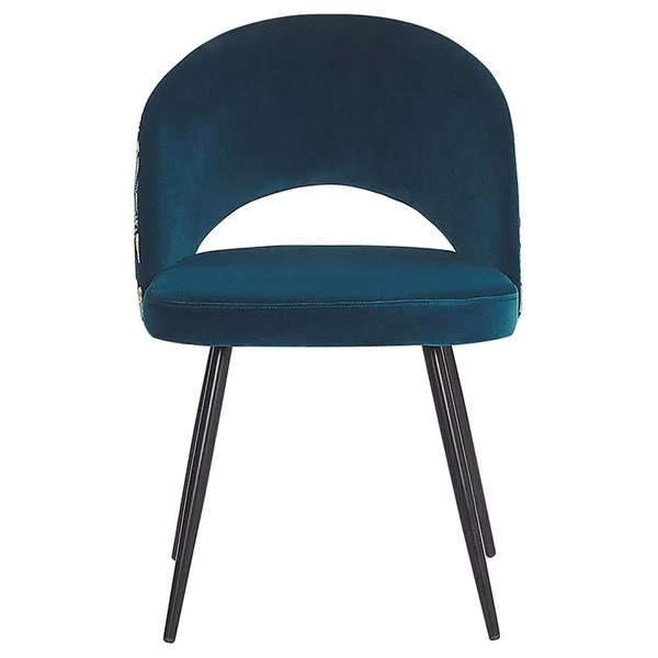 Lot de 2 chaises de salle à manger VIVIAN Velours Bleu azur