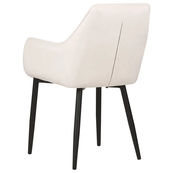 Lot de 2 chaises de salle à manger WELLSTON Velours Blanc cassé