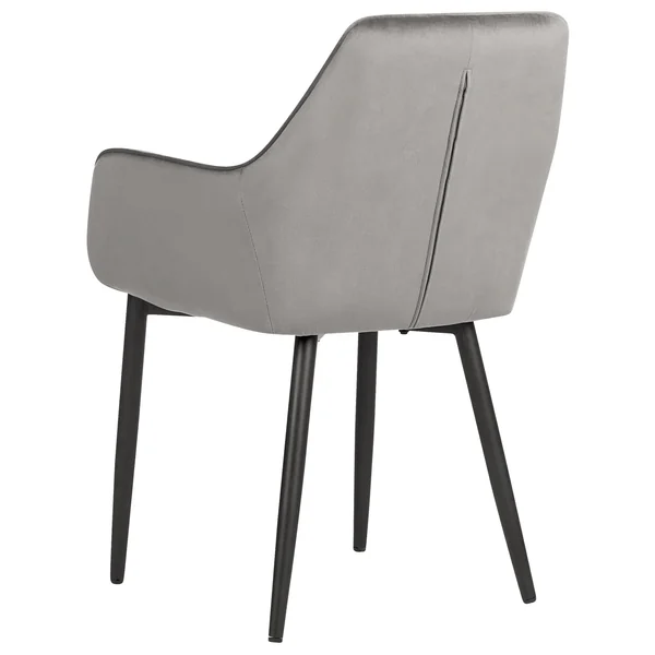 Lot de 2 chaises de salle à manger WELLSTON Velours Gris foncé