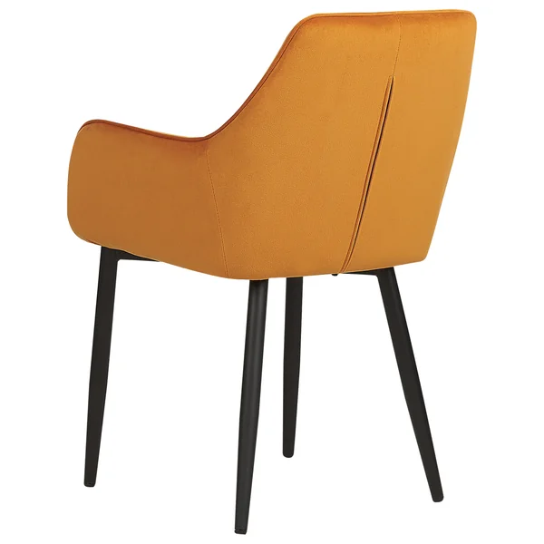 Lot de 2 chaises de salle à manger WELLSTON Velours Orange