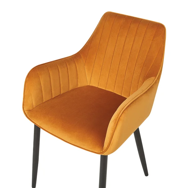 Lot de 2 chaises de salle à manger WELLSTON Velours Orange