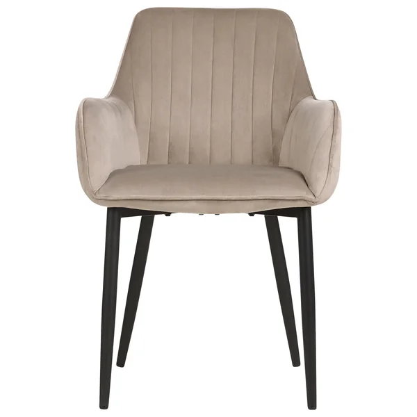 Lot de 2 chaises de salle à manger WELLSTON Velours Taupe