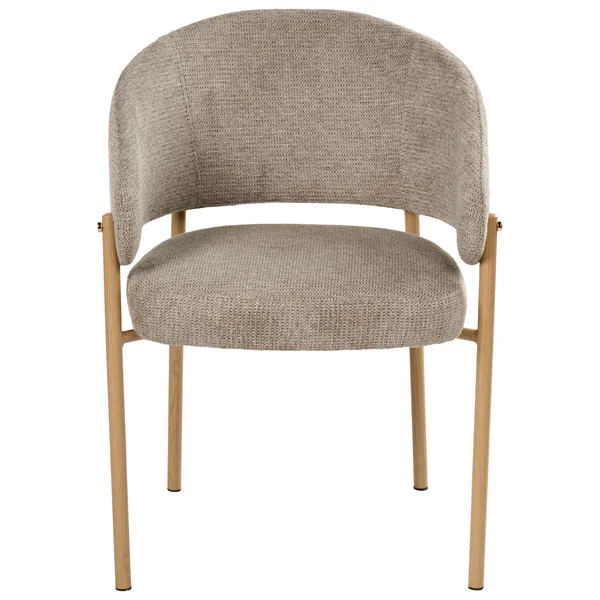 Lot de 2 chaises de salle à manger ZANE Tissu Taupe