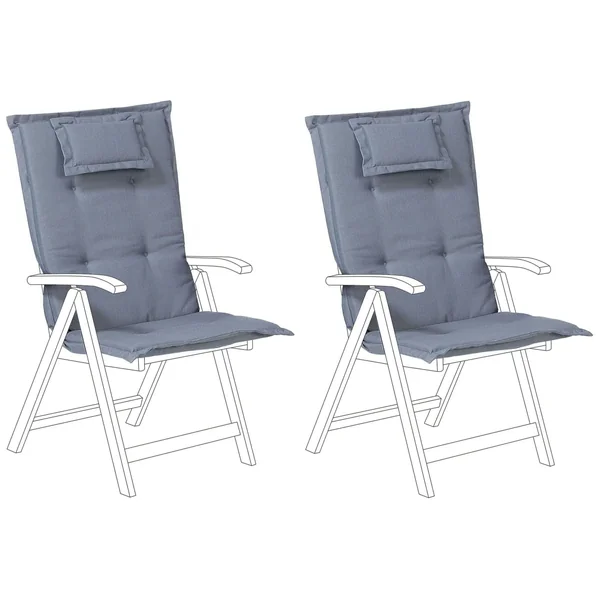 Lot de 2 coussins de jardin JAVA/AMANTEA 50 x 70 cm Bleu