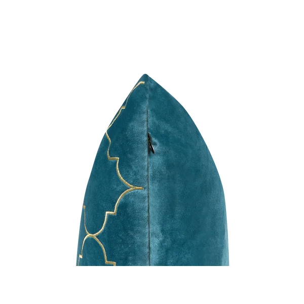 Lot de 2 coussins décoratifs ALYSSUM Velours 45 x 45 cm Bleu Motif de treillis