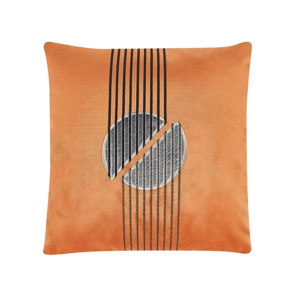 Lot de 2 coussins décoratifs CEROPEGIA Velours 45 x 45 cm Orange Motif géométrique