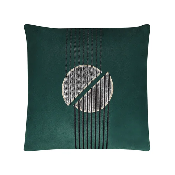 Lot de 2 coussins décoratifs CEROPEGIA Velours 45 x 45 cm Vert émeraude Motif géométrique