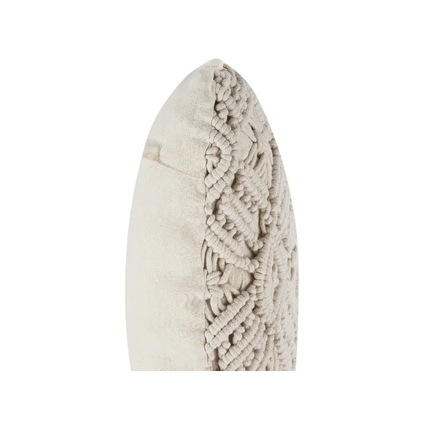 Lot de 2 coussins décoratifs ESENKOY Coton 50 x 50 cm Beige clair Motif géométrique